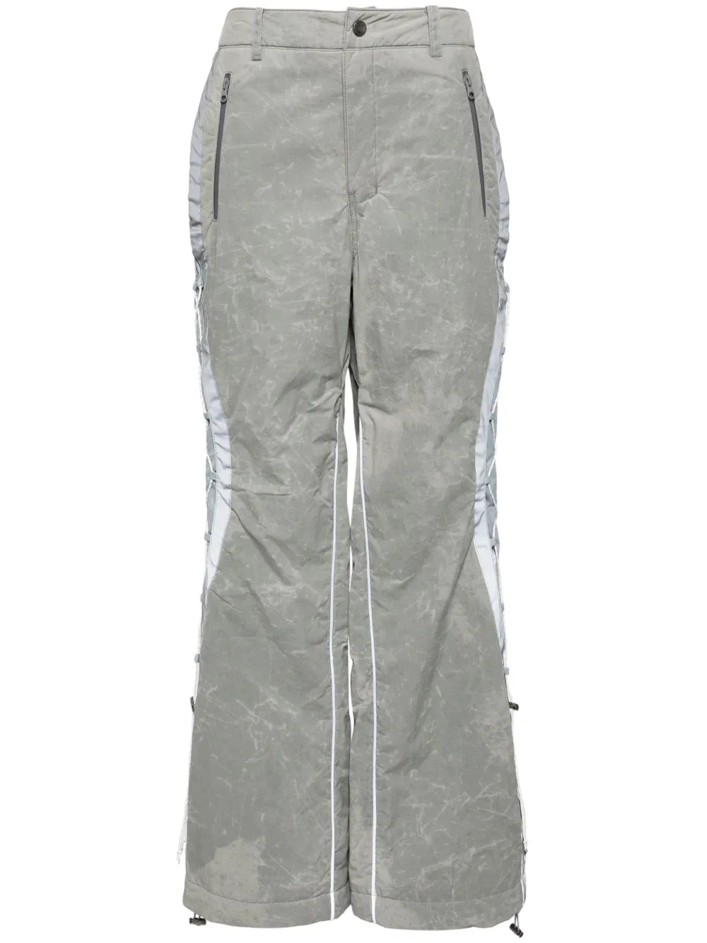 Crack Lace-Up Wide Pants
