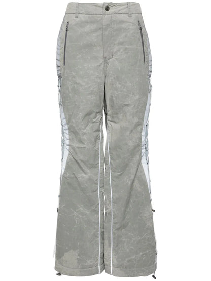 Crack Lace-Up Wide Pants