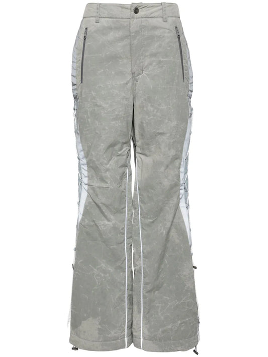 Crack Lace-Up Wide Pants