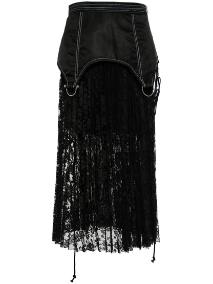 Lace Combination Maxi Skirt