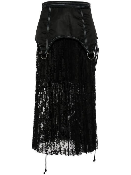 Lace Combination Maxi Skirt