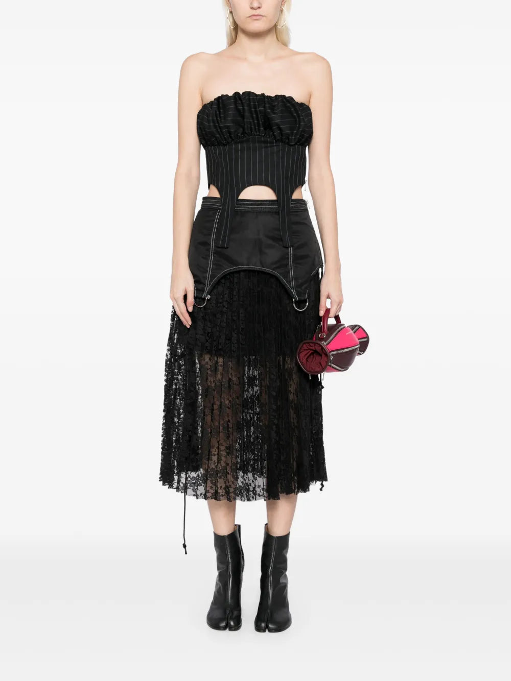 Lace Combination Maxi Skirt