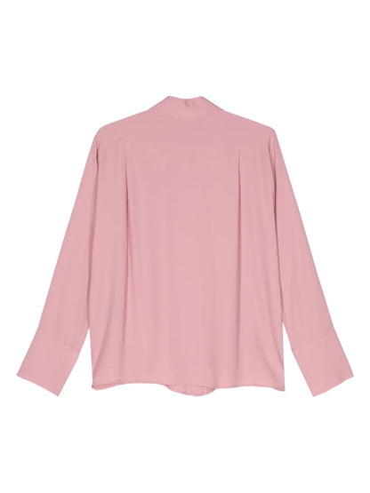 Classic-Collar Crepe Shirt
