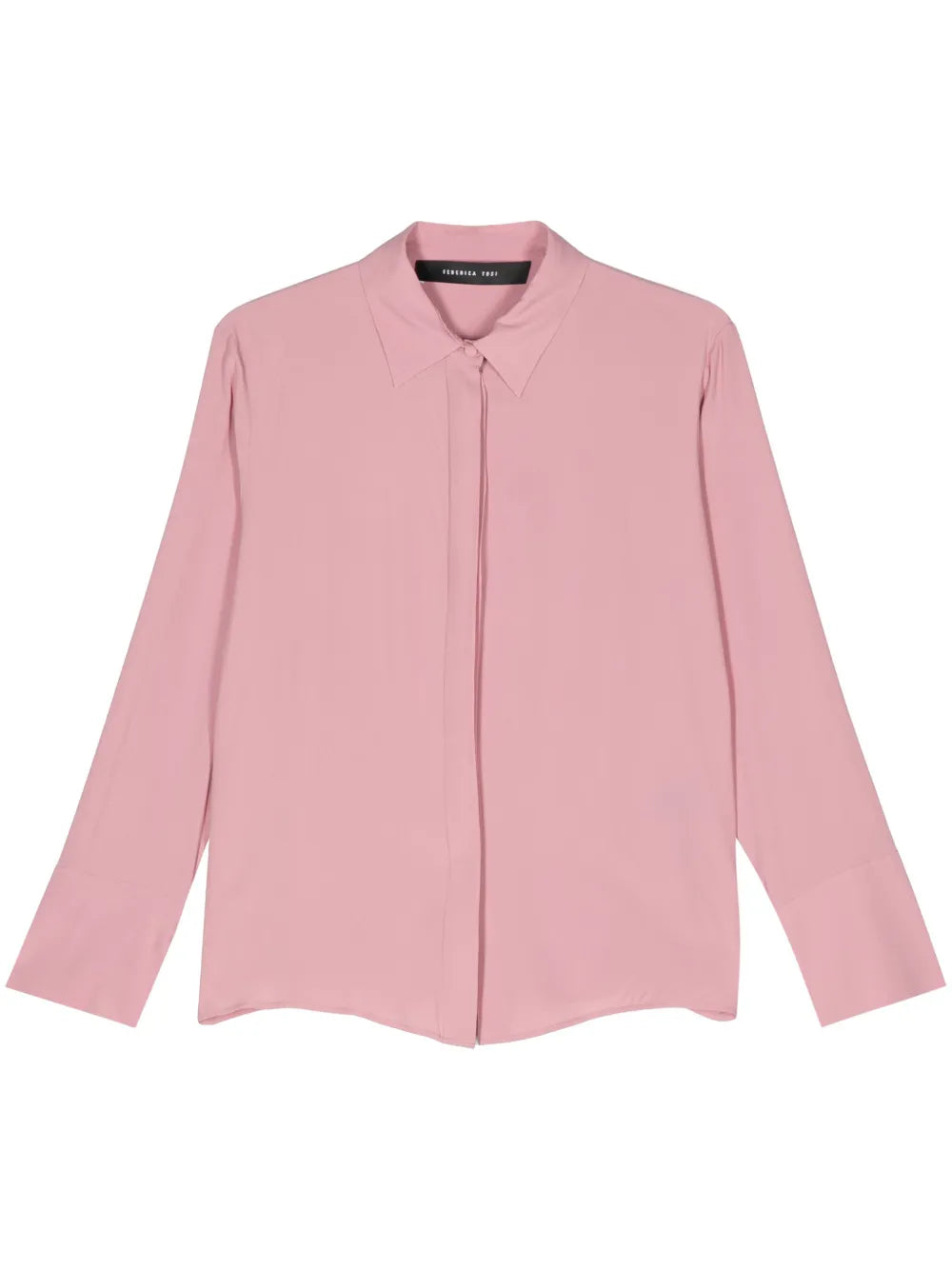 Classic-Collar Crepe Shirt