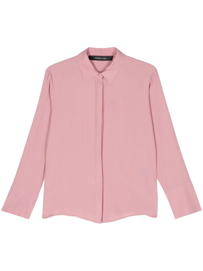 Classic-Collar Crepe Shirt