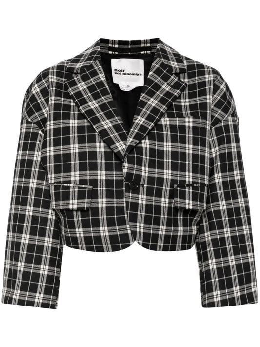 Checked Cropped Blaer