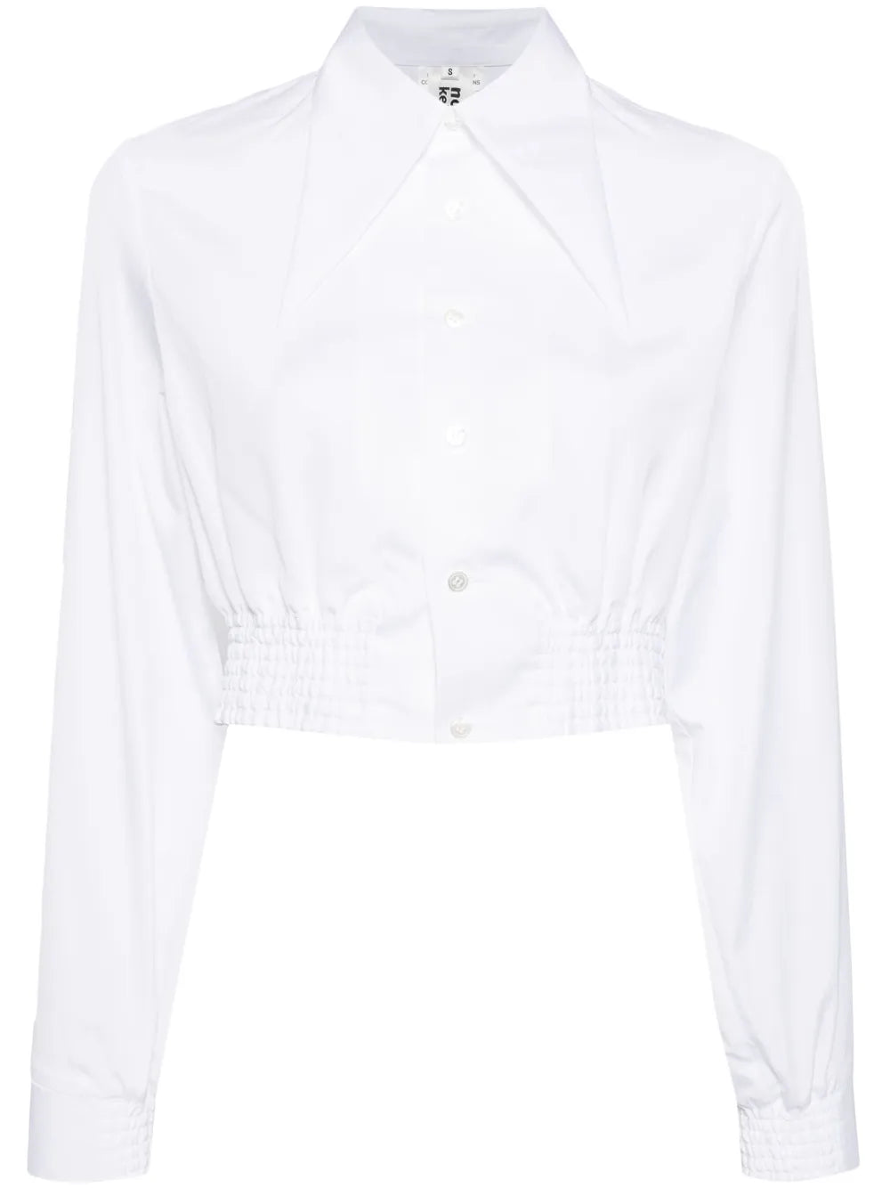Oversized-Collar Cropped Shirt