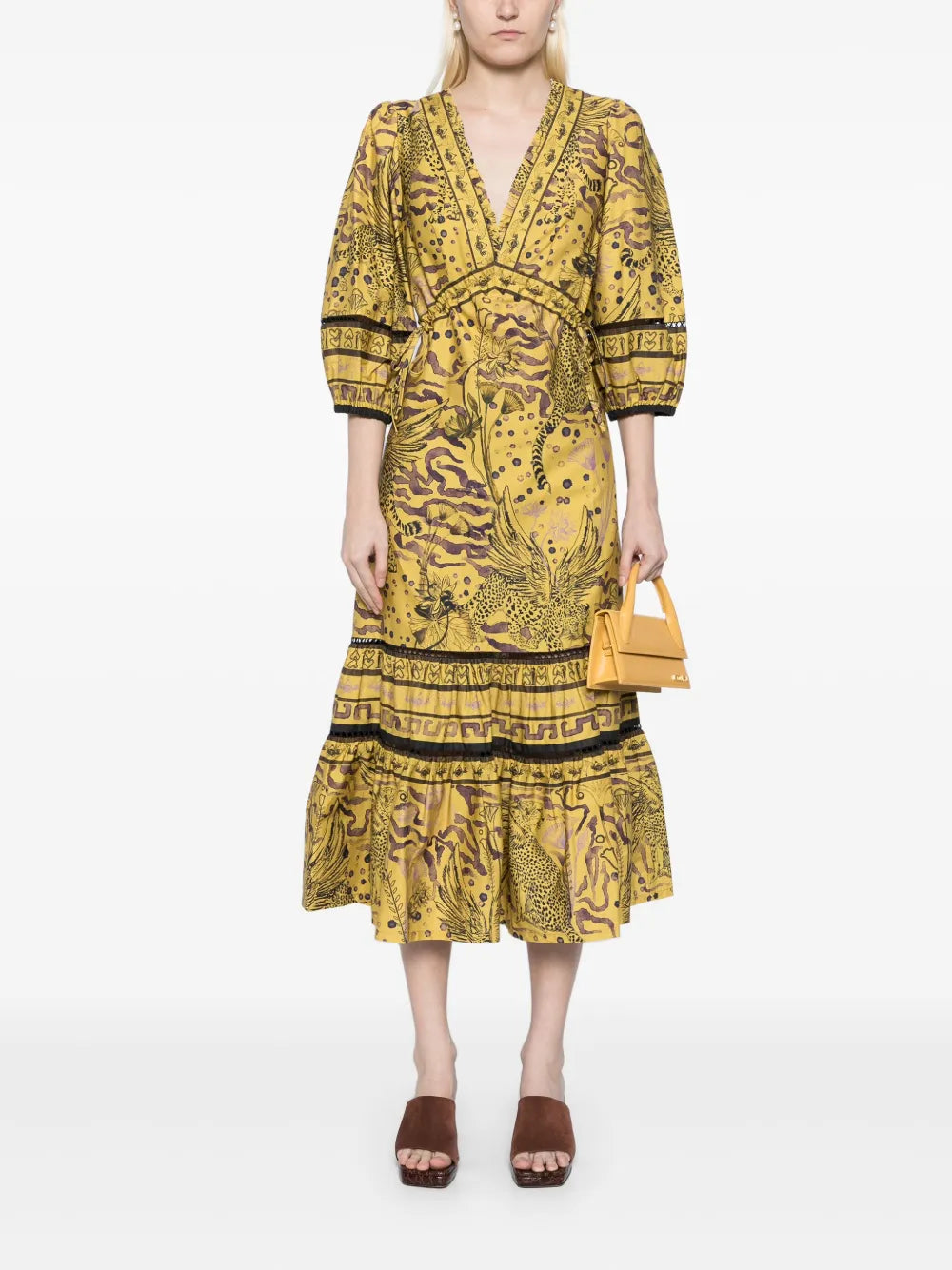 Flying Cheetah Tiered Midi Dress