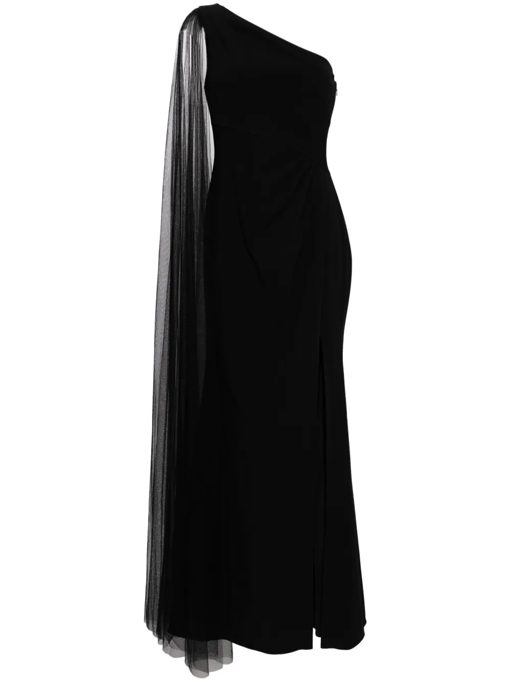 One-Shoulder Cape Gown