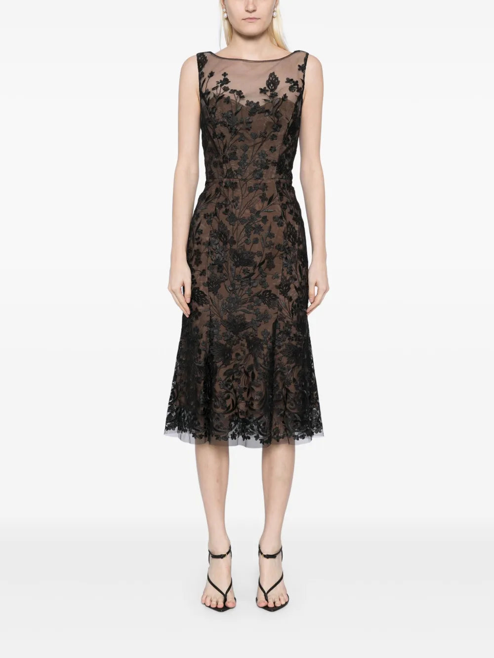 Floral Embroidery Midi Dress