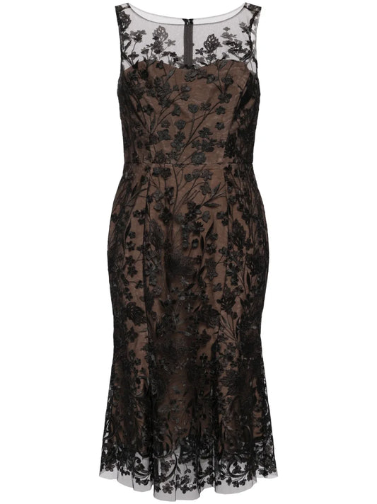 Floral Embroidery Midi Dress