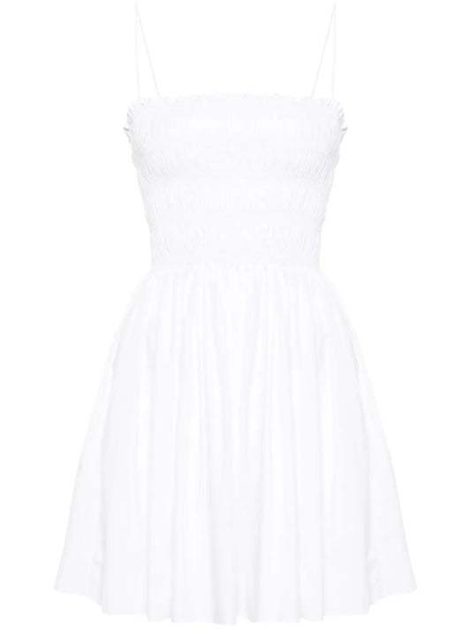 Smocked Cotton Minidress