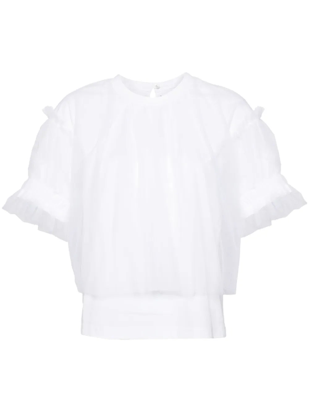 Tulle-Sleeved T-Shirt