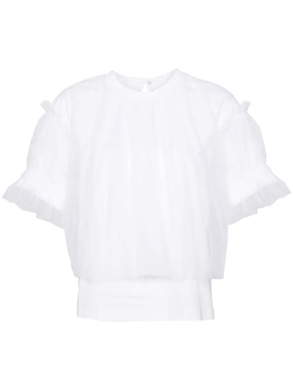 Tulle-Sleeved T-Shirt