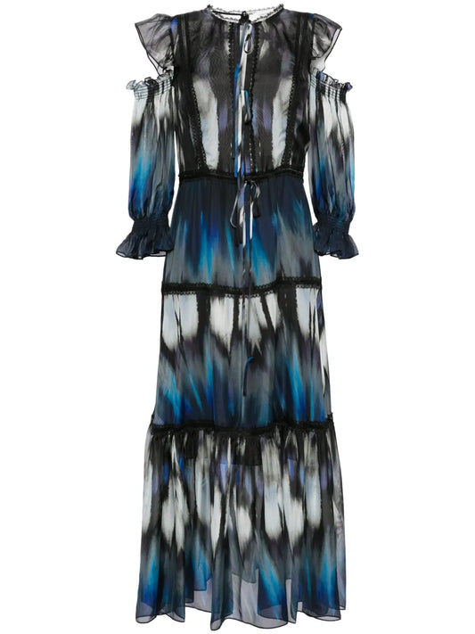 Printed Cold-Shoulder Dress