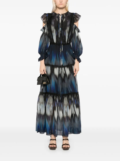 Printed Cold-Shoulder Dress