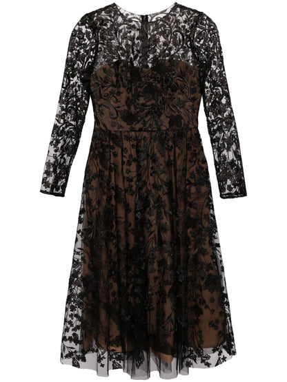 Floral Embroidery Midi Dress