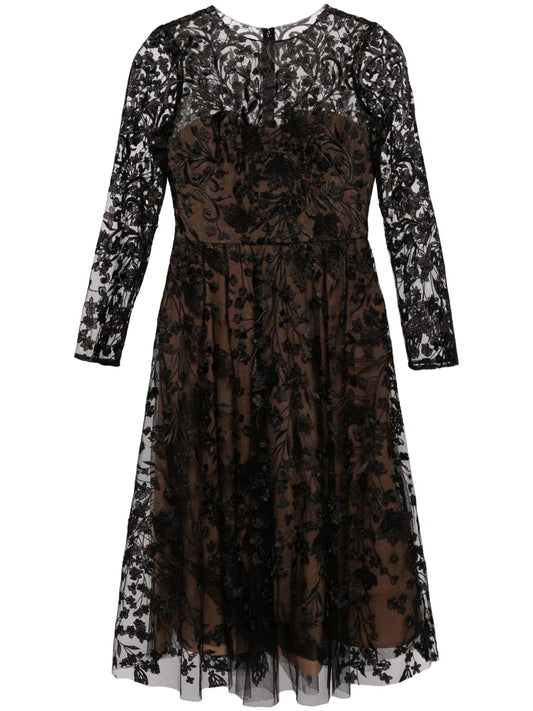 Floral Embroidery Midi Dress