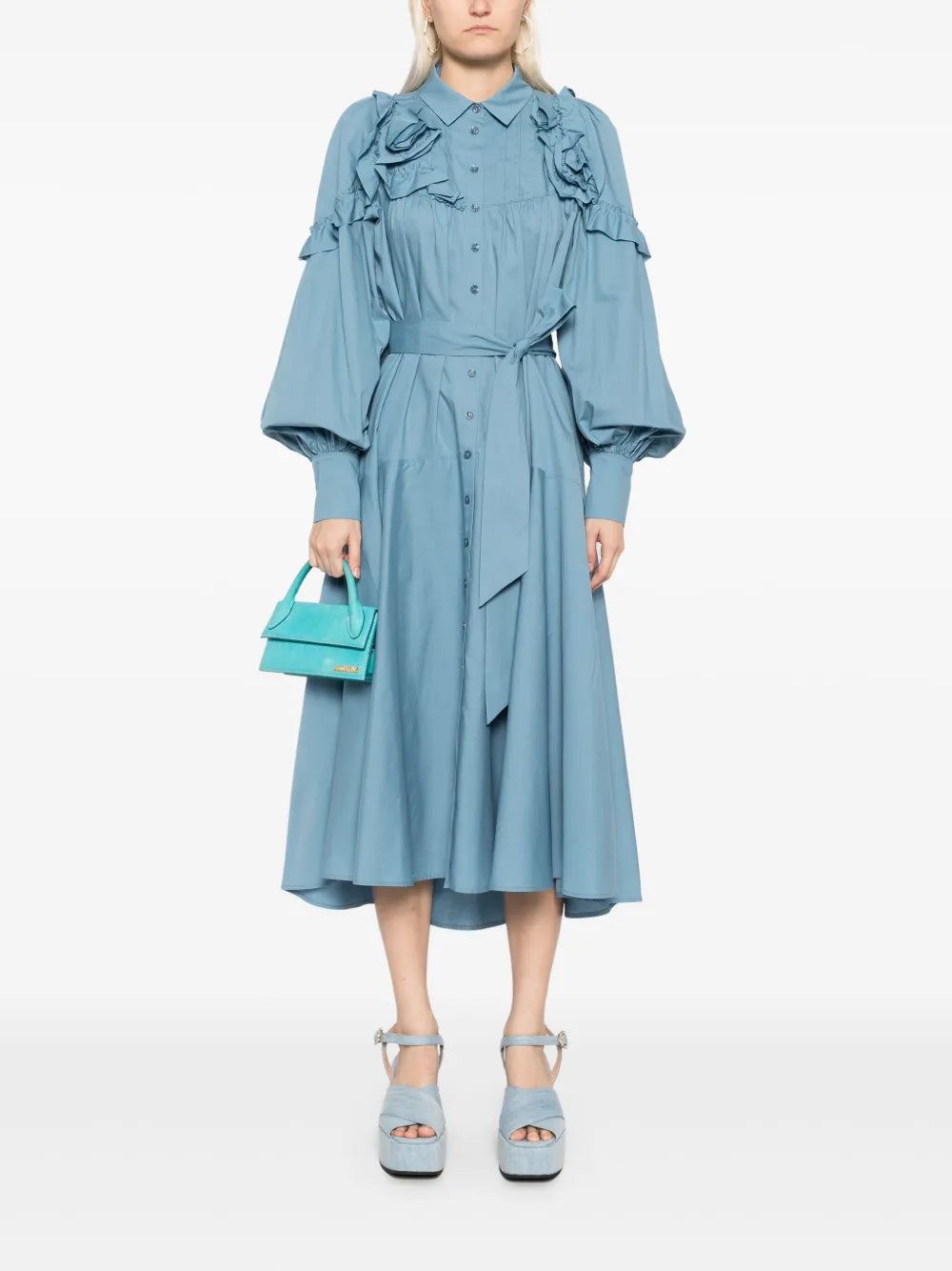 Rosette Ruffled Dress