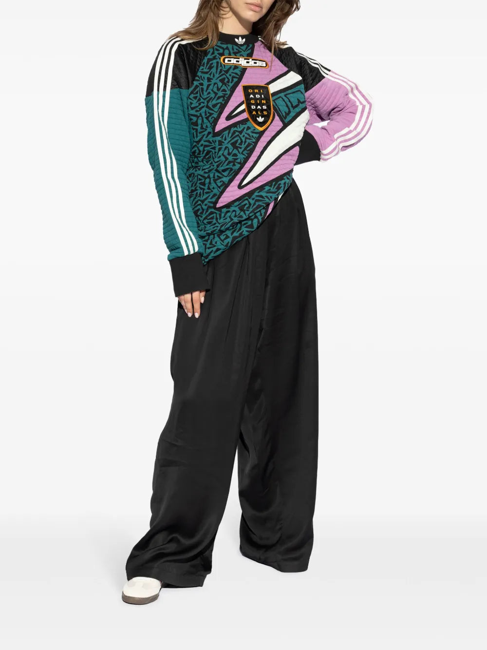 Graphic-Pattern Long-Sleeve Football Top