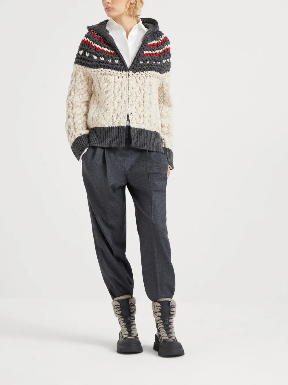 Hooded Cashmere Cardigan