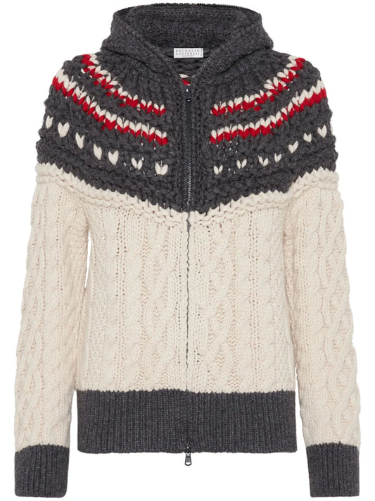 Hooded Cashmere Cardigan
