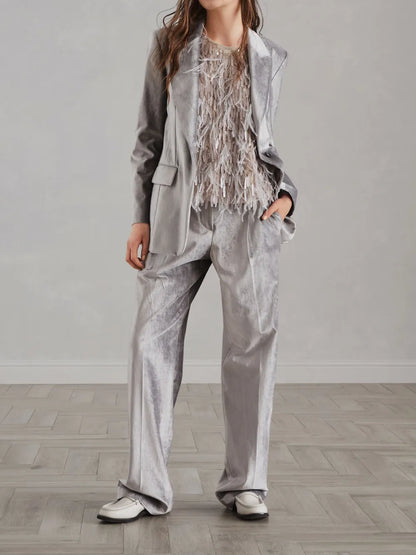 Monili-Trim Straight-Leg Trousers