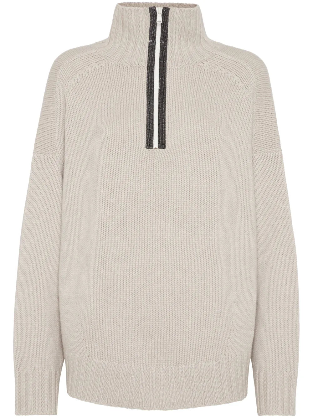 High-Neck Knitted Cashmere Jumper