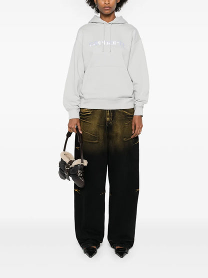 W' Hooded Logo-Embroidered Hoodie