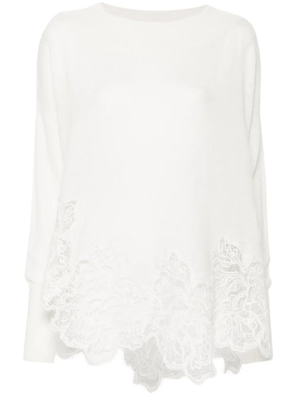 Lace-Detail Cashmere Jumper