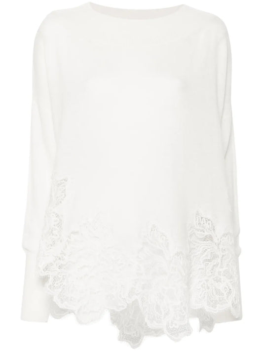 Lace-Detail Cashmere Jumper