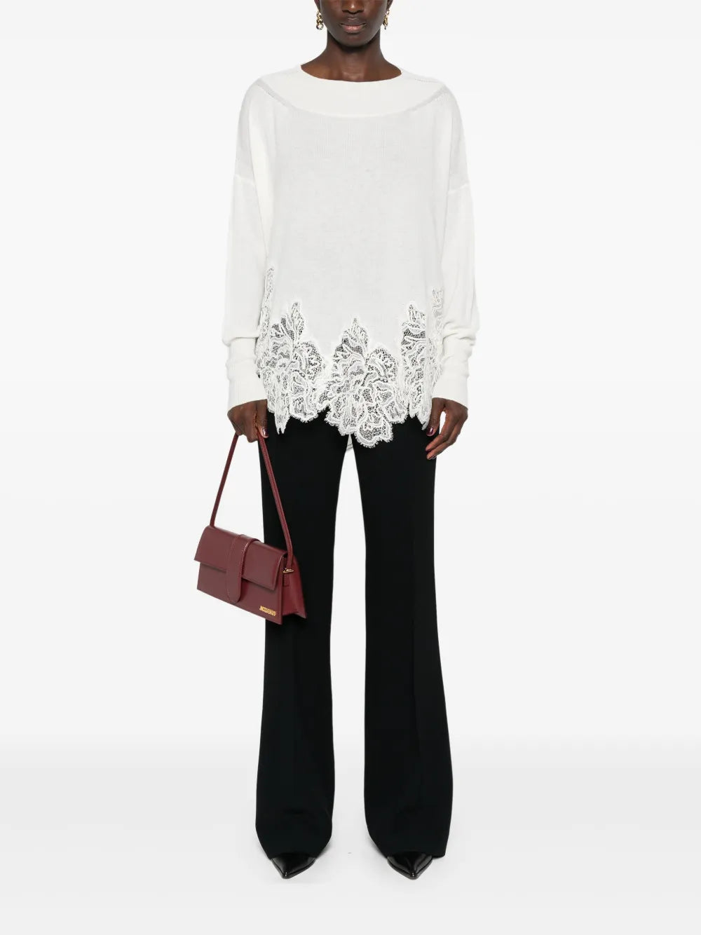Lace-Detail Cashmere Jumper