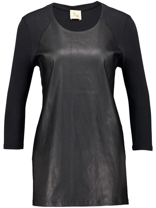 Leather Long-Sleeve T-Shirt