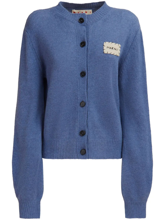 Logo-Patch Cashmere Cardigan