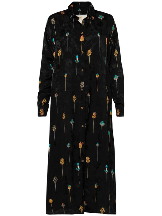 Frida Ornamento Maxi Shirt Dress