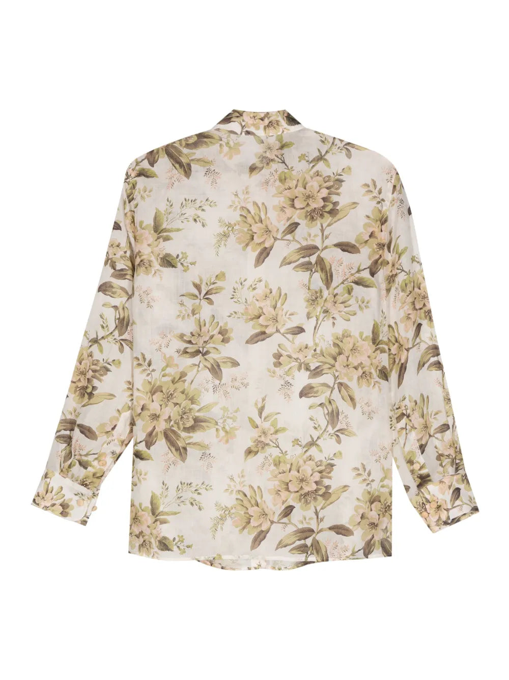 Floral-Print Ramie Shirt