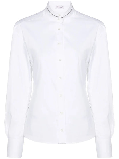Monili-Detail Poplin Shirt