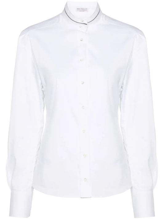 Monili-Detail Poplin Shirt