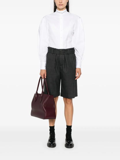 Monili-Detail Poplin Shirt