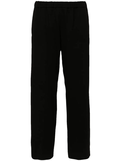 Elasticated-Waist Tapered Trousers