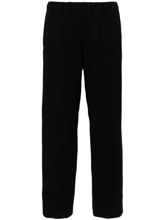 Elasticated-Waist Tapered Trousers