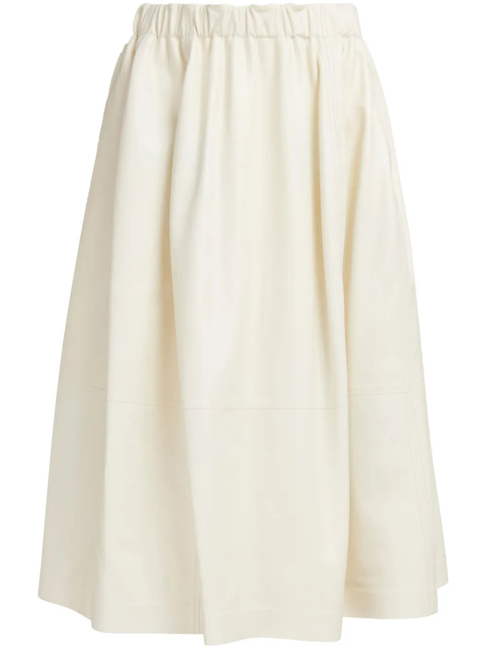 Elasticated-Waist Midi Skirt