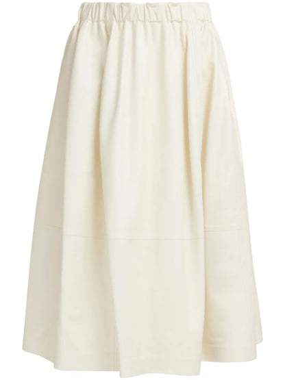 Elasticated-Waist Midi Skirt