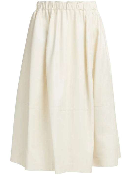Elasticated-Waist Midi Skirt