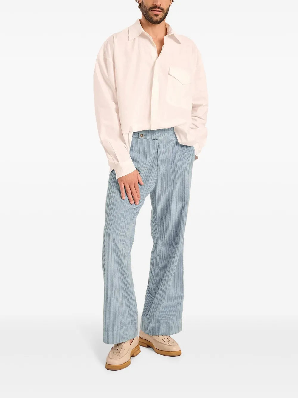 Straight-Leg Cotton Trousers