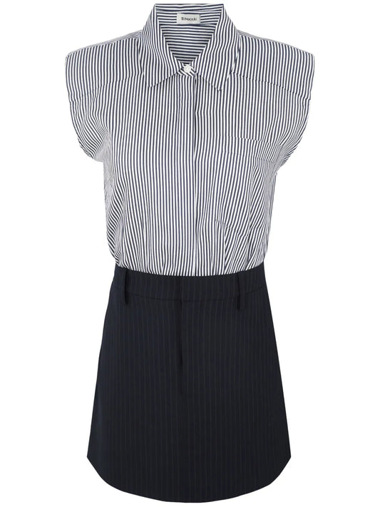 Graham Contrast-Fabric Mini Dress