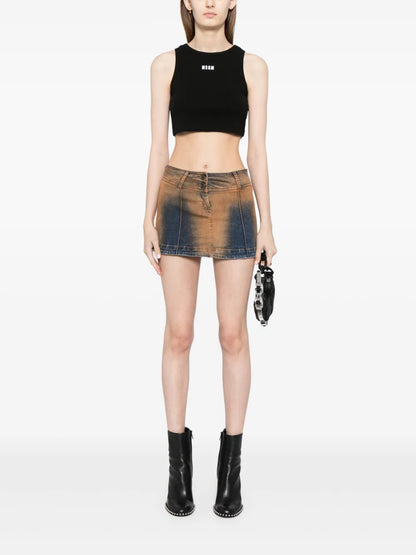 Logo-Embroidered Cropped Top