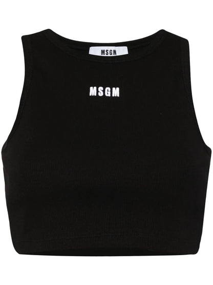 Logo-Embroidered Cropped Top