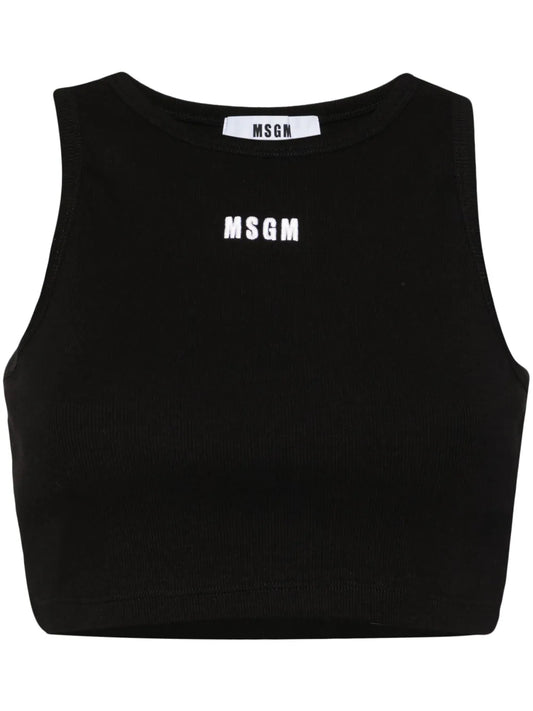 Logo-Embroidered Cropped Top