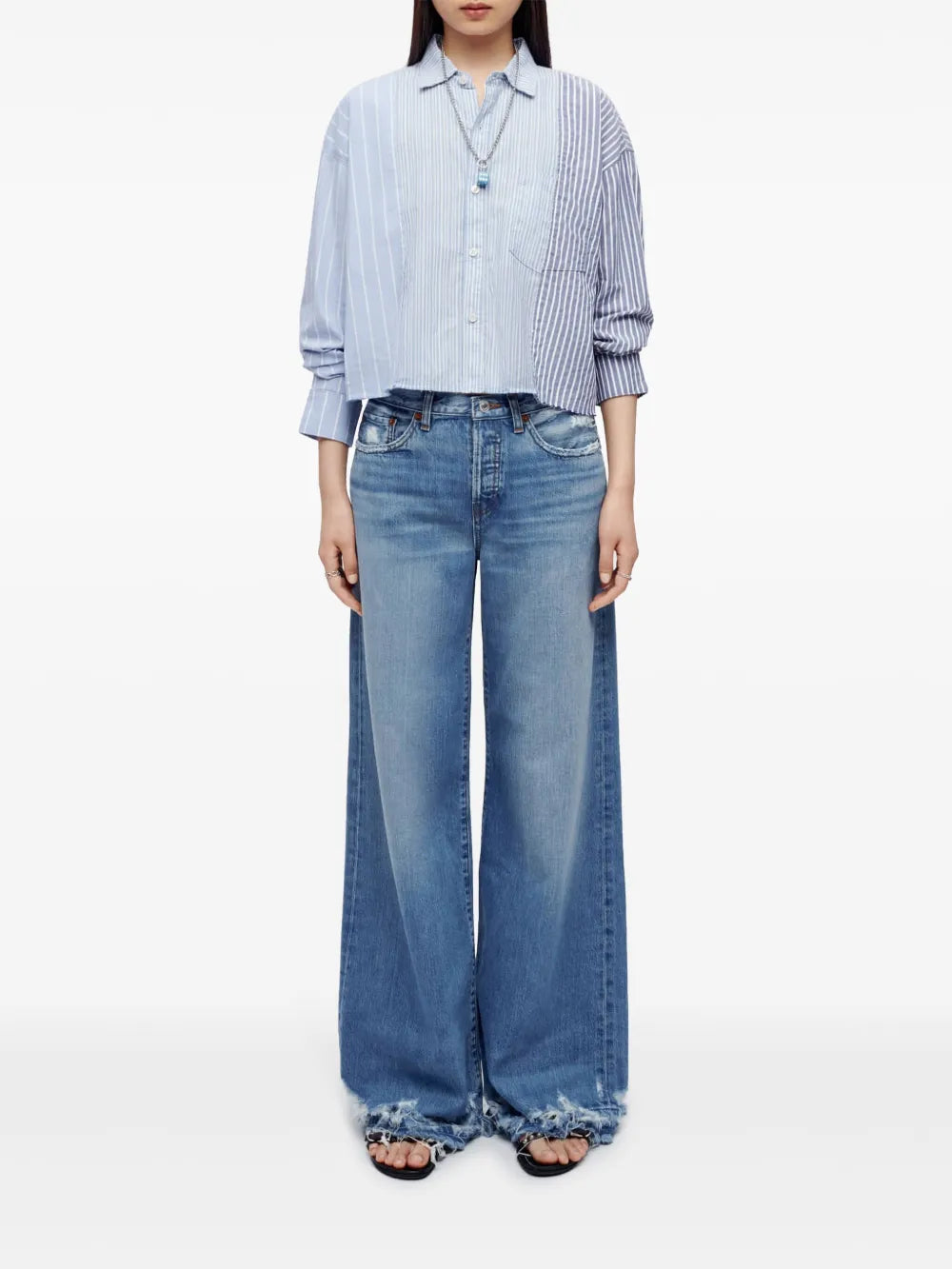 Mid-Rise Wide Jeans